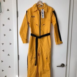 I AM GIA yellow boiler suit-jumpsuit